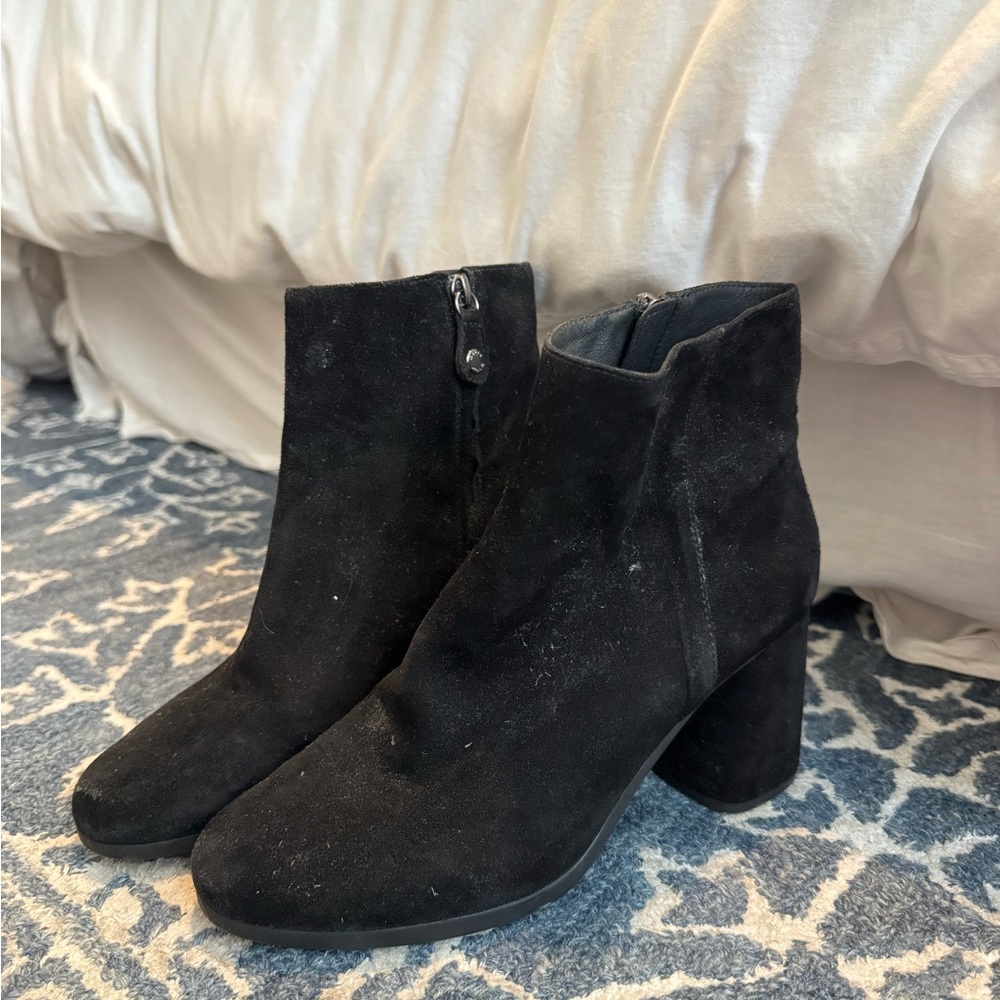 Geox Weather Resistant Black Suede Ankle Booties